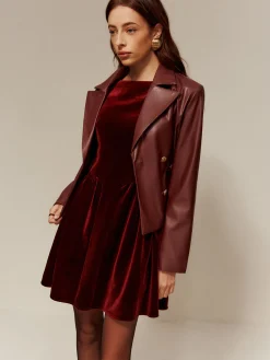 Best Velvet Pleated Tank Short Dress Cocktail & Party Dresses|Short Dresses