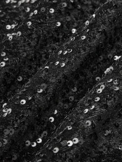 Clearance Velvet Sequins Bow Cami Dress Black Dresses|Cocktail & Party Dresses