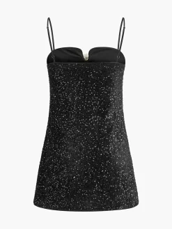 Clearance Velvet Sequins Bow Cami Dress Black Dresses|Cocktail & Party Dresses