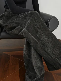 New Velvet Wide-Leg Pants Pants|Bottoms