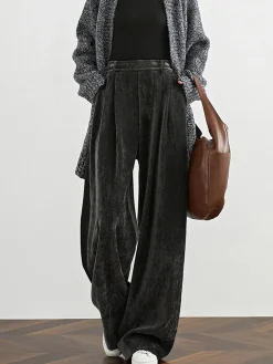 New Velvet Wide-Leg Pants Pants|Bottoms