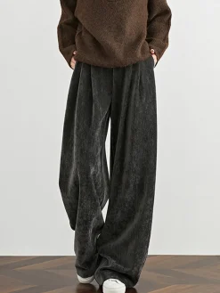 New Velvet Wide-Leg Pants Pants|Bottoms