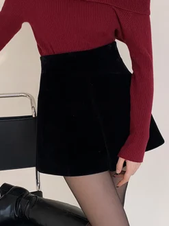 Best Velvet Wide-Leg Shorts Shorts|Bottoms