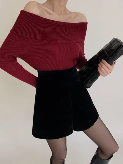 Best Velvet Wide-Leg Shorts Shorts|Bottoms