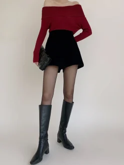 Best Velvet Wide-Leg Shorts Shorts|Bottoms
