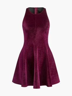 Sale Velvet Zipper Slim Tank Dress Dresses