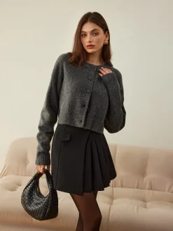 Hot Versatile Button Short Cardigan Cardigans|Sweaters & Cardigans