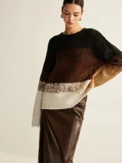 Discount Versatile Color Block Loose Sweater Sweater Tops|Sweaters & Cardigans