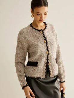 Discount Versatile Contrast Trim Button Cardigan Cardigans|Sweaters & Cardigans