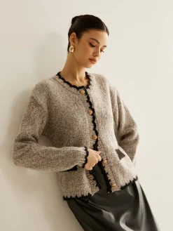 Discount Versatile Contrast Trim Button Cardigan Cardigans|Sweaters & Cardigans