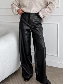 Outlet Versatile Faux Leather Pants Pants|Bottoms