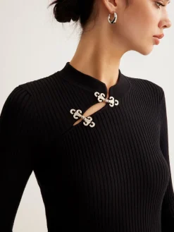 New Versatile Metal Decor Knit Top Sweater Tops|Sweaters & Cardigans