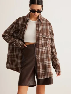 Online Versatile Plaid Polo Shirt Blouses & Shirts