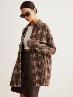 Online Versatile Plaid Polo Shirt Blouses & Shirts