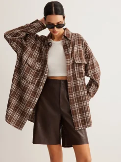 Online Versatile Plaid Polo Shirt Blouses & Shirts