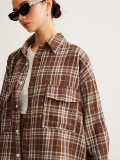 Online Versatile Plaid Polo Shirt Blouses & Shirts