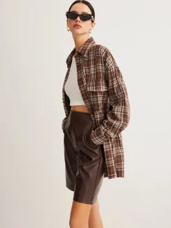Online Versatile Plaid Polo Shirt Blouses & Shirts