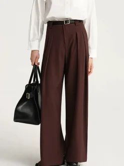 New Versatile Pleated Wide-Leg Pants Pants|Bottoms