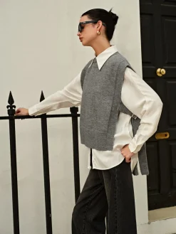 Best Versatile Side Buckle Belt Sweater Vest Sweater Vests|Sweaters & Cardigans