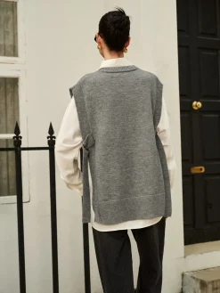 Best Versatile Side Buckle Belt Sweater Vest Sweater Vests|Sweaters & Cardigans