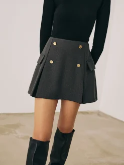 Online Versatile Side Pleated Mini Skirt Skirts|Bottoms