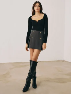 Online Versatile Side Pleated Mini Skirt Skirts|Bottoms