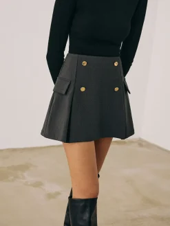 Online Versatile Side Pleated Mini Skirt Skirts|Bottoms