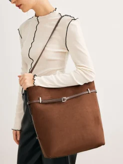 Outlet Versatile Suede Buckle Bucket Bag Bags|Accessories