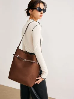Outlet Versatile Suede Buckle Bucket Bag Bags|Accessories