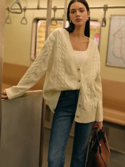 Discount Versatile V-Neck Button Twist Cardigan Cardigans|Sweaters & Cardigans