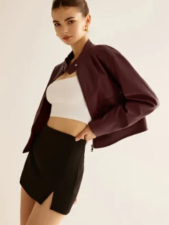 Sale Versatile Zipper Faux Leather Jacket Outerwear|Jackets
