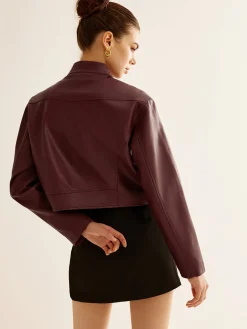 Sale Versatile Zipper Faux Leather Jacket Outerwear|Jackets