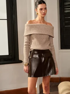 Sale Versatile Zipper PU Leather Mini Skirt Skirts|Bottoms