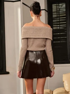 Sale Versatile Zipper PU Leather Mini Skirt Skirts|Bottoms