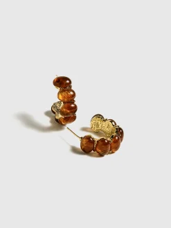 Online Vintage Beaded Hoop Stud Earrings Earrings|Accessories
