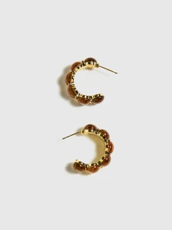 Online Vintage Beaded Hoop Stud Earrings Earrings|Accessories