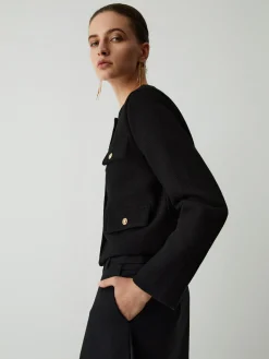 Clearance Vintage Button Tweed Blazer Outerwear|Blazers