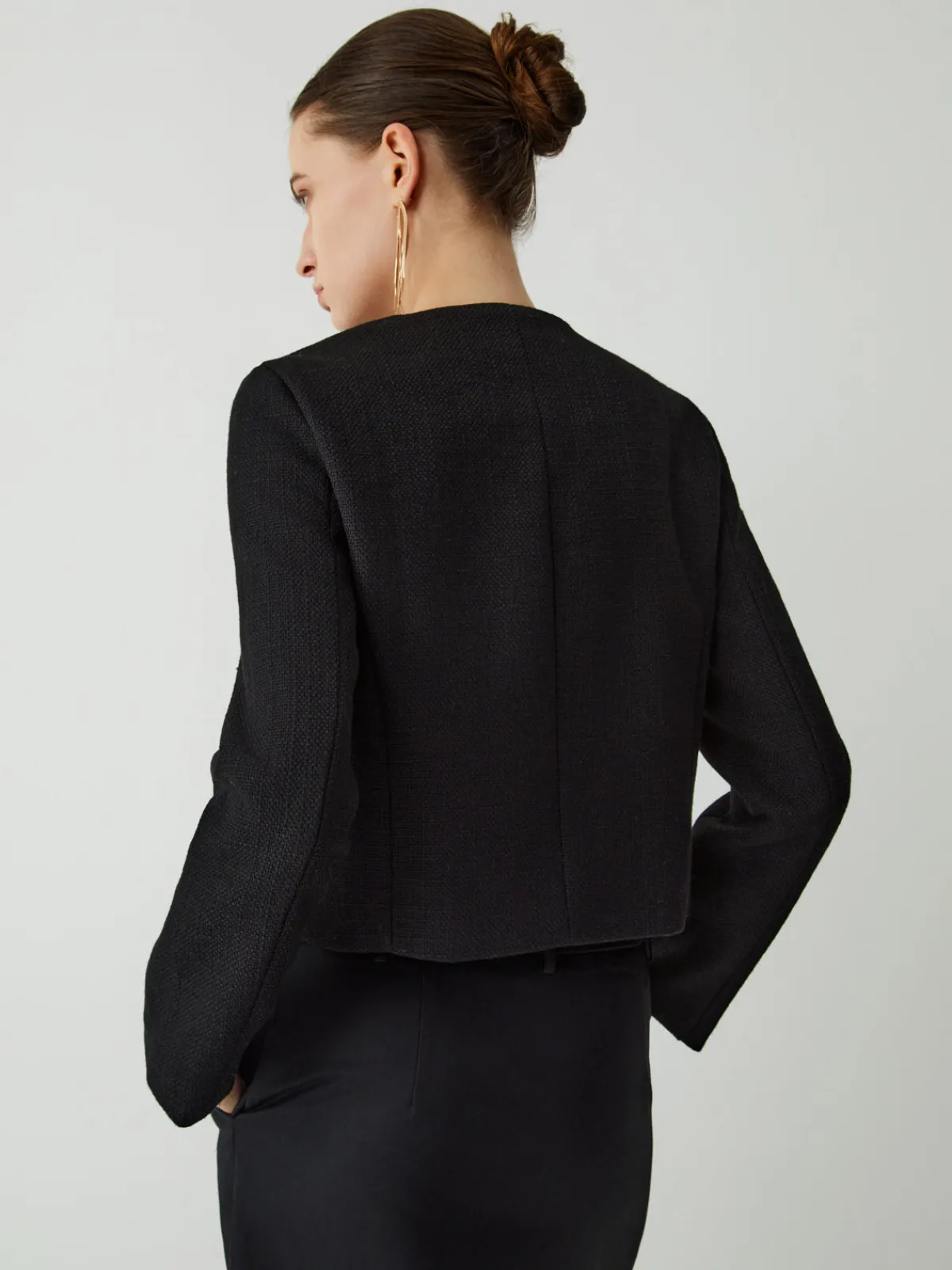 Clearance Vintage Button Tweed Blazer Outerwear|Blazers
