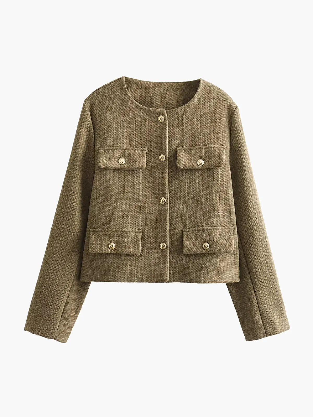 Clearance Vintage Button Tweed Blazer Outerwear|Blazers