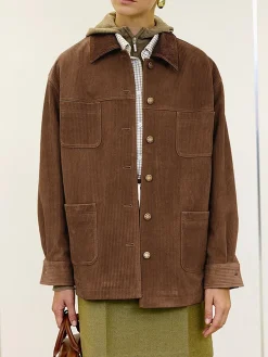 Online Vintage Corduroy Cargo Polo Jacket Outerwear|Jackets
