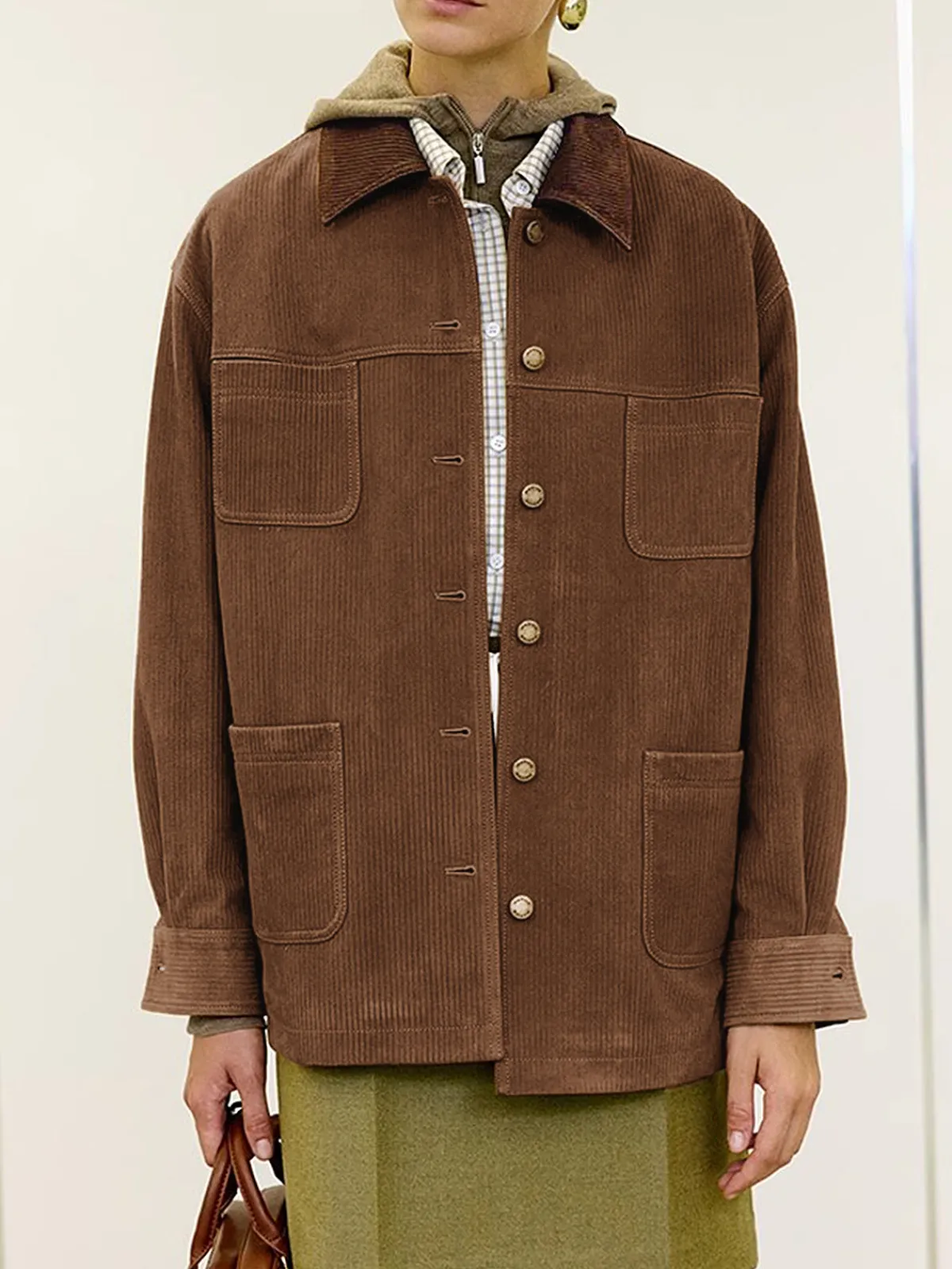 Online Vintage Corduroy Cargo Polo Jacket Outerwear|Jackets