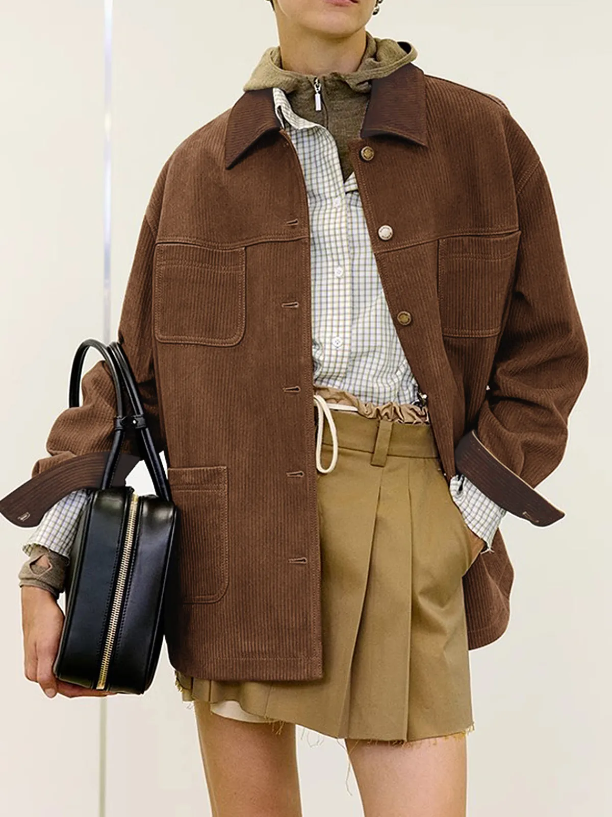 Online Vintage Corduroy Cargo Polo Jacket Outerwear|Jackets