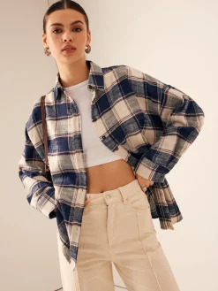 Hot Vintage Cotton Plaid Polo Shirt Blouses & Shirts|Tops