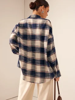 Hot Vintage Cotton Plaid Polo Shirt Blouses & Shirts|Tops