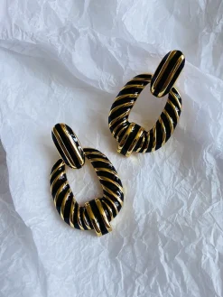 Outlet Vintage Croissant Twist Hoop Earrings Earrings|Accessories