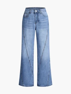 New Vintage Denim Straight Leg Pants Jeans|Pants