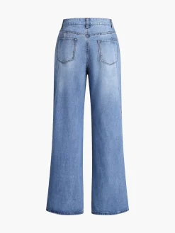 Clearance Vintage Denim Straight Leg Pants Jeans|Pants