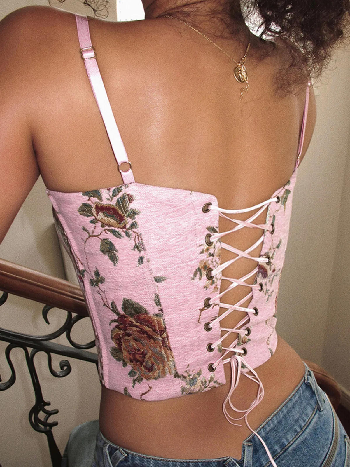 Online Vintage Drawstring Cami Corset Top Corset Tops|Tank Tops & Camis