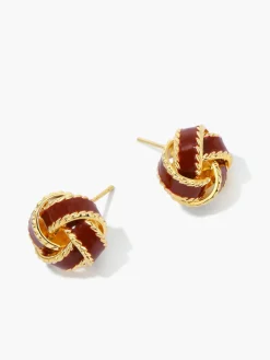 Online Vintage Dripped Glaze Knotted Hoop Stud Earrings Earrings|Accessories