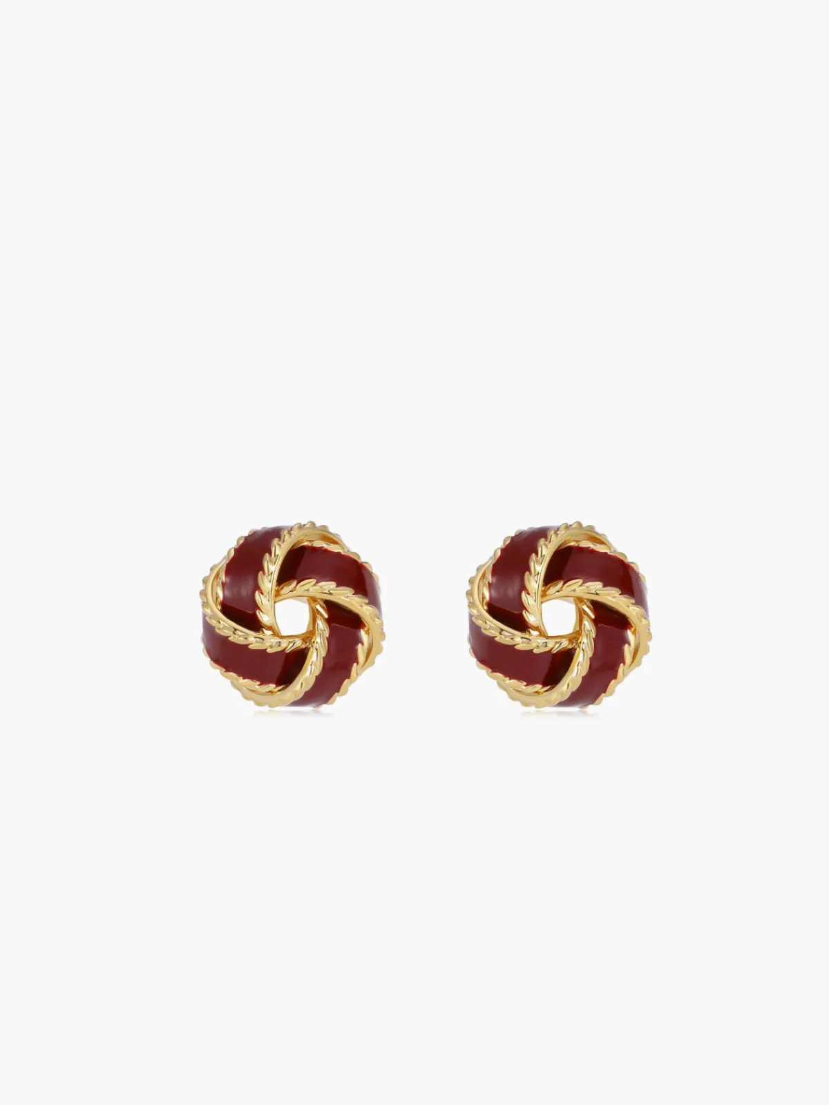 Online Vintage Dripped Glaze Knotted Hoop Stud Earrings Earrings|Accessories